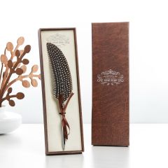 Spotted Feather Quill Ballpoint Pen