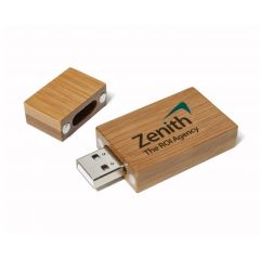 Rectangular Bamboo 4GB USB Stick