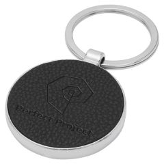 Paolo PU leather Round Keyring