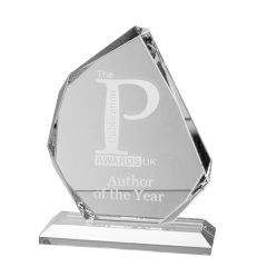 Jade Glass 15 x 12.5cm Facetted Ice Peak Award