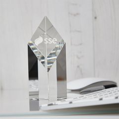 Optical Crystal 12.5cm Sloping Diamond Award